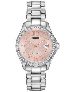 Citizen Fe1140 - 86x Ladies Eco Drive Diamond Stainless Steel Date Pink Dial Watch