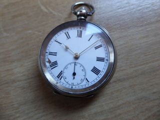 Marked D.  F.  &c Antique Silver Pocket Watch With A Key