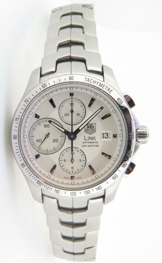 . Auth Tag Heuer Link Steel Automatic Chronograph Mens Watch Ref - Cjf2111