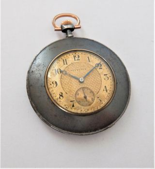 1900 Metal Cased Tavannes (cyma) 7 Jewelled Slim Dress Pocket Watch