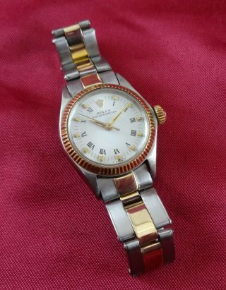 Ladies Rolex Oyster Perpetual Yellow Gold & Steel Watch Ref.  6618.  W/ Box