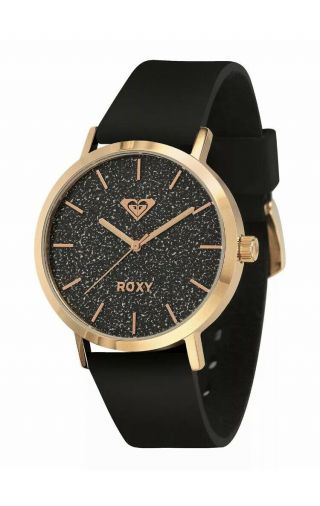 Roxy Rose Gold Black Rubber Sport Watch The Royal Rx/1008bkrg Glitz