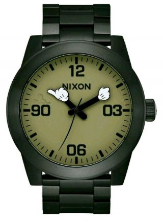 Nixon Corporal Disney Mickey Mouse Hands Breclet Watch With 48mm Grey Tone Face