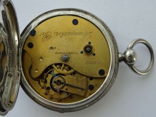 ANTIQUE AMERICAN LANCASTER WATCH CO.  USA,  STERLING SILVER POCKET WATCH c1885 8
