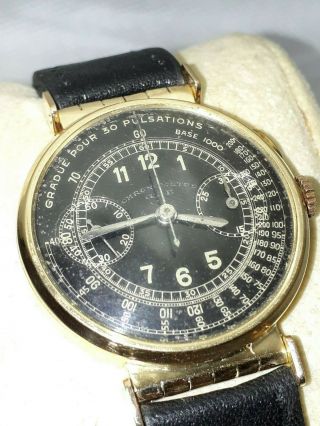 1939s Doctor Chronograph G.  A.  E solid gold 18k mobile lugs valjoux 23 one pusher 3