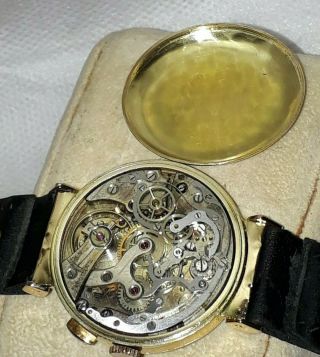 1939s Doctor Chronograph G.  A.  E solid gold 18k mobile lugs valjoux 23 one pusher 7