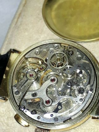 1939s Doctor Chronograph G.  A.  E solid gold 18k mobile lugs valjoux 23 one pusher 9