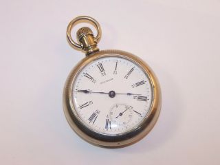 1902 Waltham 18s 7 Jewel No.  1 Roman Numeral/24 Hour Dial Open Face Pocket Watch