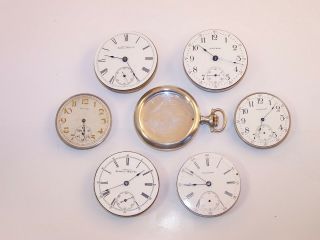 Vintage Waltham Pocket Watch Movements 18s 16s 12s P.  S.  Bartlett,  Sterling Case