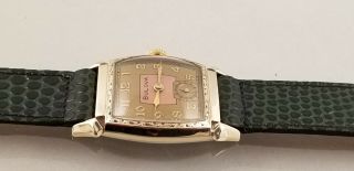 Bulova Vintage Rare Green & Gold Dial Gents 10k Rolled Gold Plated 1950