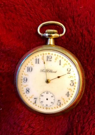 Antique South Bend 21 Jewel Pocket Watch W B&b Royal 20 Years Gold Filled Case