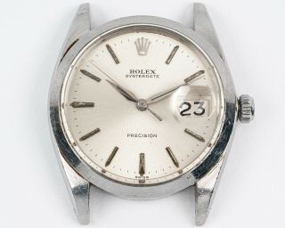 Vintage 1964 Rolex Stainless Steel 6694 Oysterdate Precision W/ Smooth Bezel