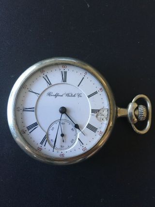1902 Rockford 16s,  17j,  Open Face Antique Pocket Watch Runs