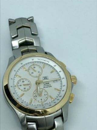 Tag Heuer Link Chronograph Steel And Solid Gold Automatic Mens Watch Cjf2150