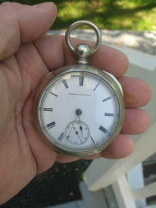 1878 Antique 18s Waltham Ps Bartlett Key Wind Pocket Watch Grade 1857 Silveroid