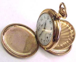Antique Hampden Dueber Molly Stark Pocket Watch 14k Gold Filled Hunter Case