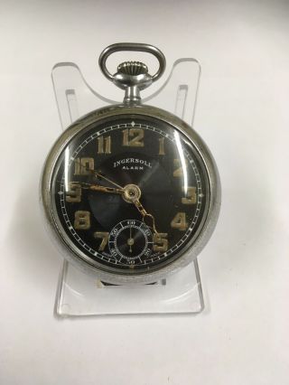 Vintage Ingersoll Pocket Watch (alarm) Ticking But Spares