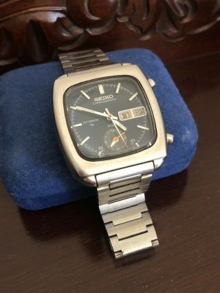 Rare Vintage Seiko Chronograph Automatic Watch 7016 5011 Monaco