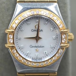 Omega Constellation 2 Tone 18k Yellow Gold Ladies Watch W Diamonds