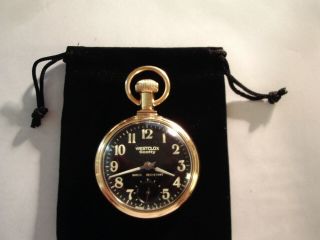 Vintage 16s Pocket Watch Steam Train Case Luminous Dial/hands Runs Well.