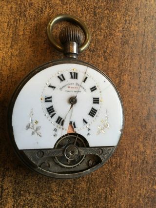 Vintage Hebdomas 8 Day Silver Pocket Watch 1900 