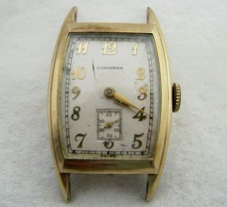Vintage Mens Art Deco Longines 10l 17 Jewel Wristwatch Watch Parts Repair