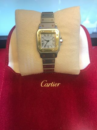Ladies Cartier Santos Galbee 18k Yellow Gold Automatic 24mm Watch
