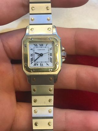 Ladies Cartier Santos Galbee 18K Yellow Gold Automatic 24MM Watch 7