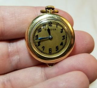 Vintage Small Bulova Brand Gold Plated 16 Jewels 10a Model Pocketwatch