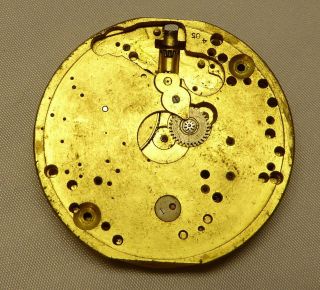 J.  W.  Benson pocket watch movement for repair,  43mm,  partially dismantled. 3