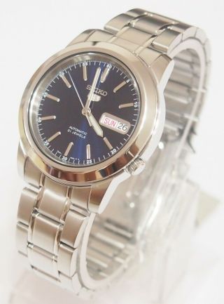 SEIKO 5 SNKE51 Stainless Steel Band Automatic Men ' s Blue Watch SNKE51K1,  Gift 4