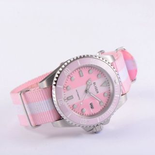 Unisex 40mm Bliger Pink & White Dial Ceramic Bezel Automatic Watch BA4006SWP 4