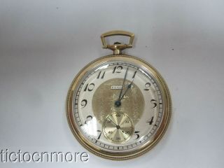 Antique Art Deco Elgin Grade 303 7j 12s Fancy Dial Dress Pocket Watch 1923
