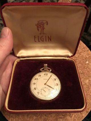 10k Elgin Gold Filled Pocket Watch Grade 546 15 Jewels 1940s,  W/box
