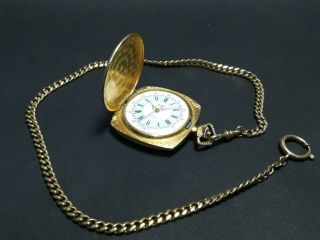 Vintage Basel 17 Jewels Incabloc Pocket Watch Gold Plated Made Swiss