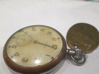 Vintage Pocket Watch Military Cyma With Brass Fob Wd.
