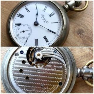 ✩ Antique Standard Watch Co.  York Train Usa Old Pocket Watch 10 Jewels