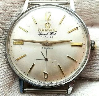 Darwil Cal.  7066 Rare Old 1960 " S Swiss Made Mechanical Wrist Watch