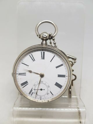 Antique Solid Silver Gents Farringdon Waltham Pocket Watch 1884
