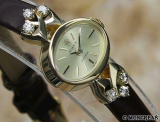 Rolex 2655 Lady Swiss Made 1973 Gold 18k Diamond Luxury Dress Watch Jl268