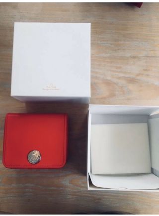Omega Watch Leather Red Box With Cards Papers And Booklet From My Sea Master At