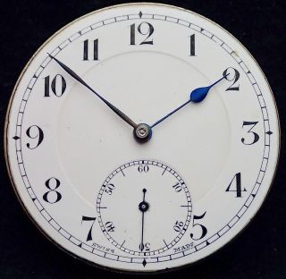 Micrometer Regulator 16 Size Open Face Pocket Watch Movement Geneva Stripes1900 2