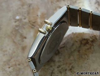Omega Constellation Calendar Men 18k Solid Gold SS Swiss Diamond 33m Watch AS162 4