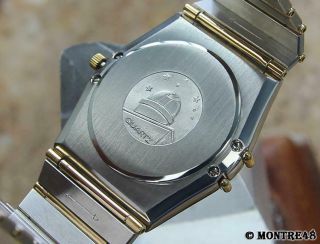 Omega Constellation Calendar Men 18k Solid Gold SS Swiss Diamond 33m Watch AS162 9