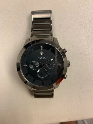 Fossil Chronograph Fs4680 All Black W/ White Hands