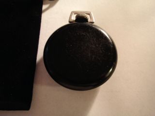 Vintage 16S Pocket Watch Hot Wheels Theme Dial & Black Case Runs Well. 6