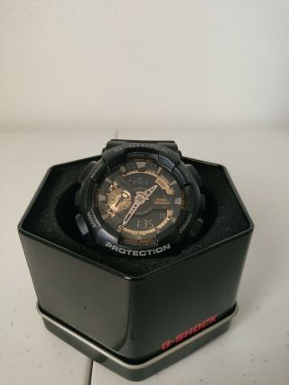 Casio G - Shock Ga - 110rg - 1a Black Gold Wrist Watch For Men