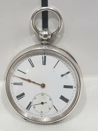 Antique Swiss H/marked 935 Fine Silver Cased Key Wind Pocket Watch,  Key