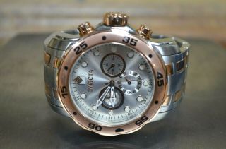 Invicta 13672 Pro Diver Two - Tone Rose Stainless Steel Chronograph Quartz Watch