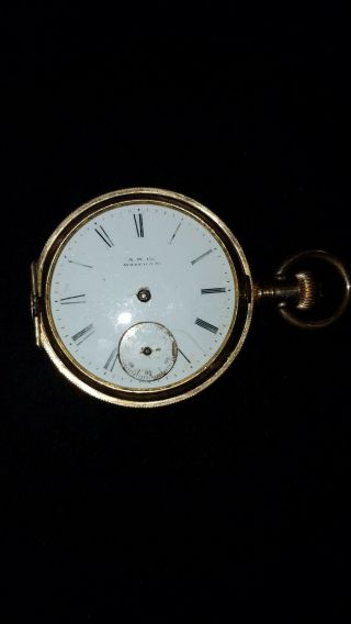 Antique A.  W.  Co Waltham Pocket Watch
